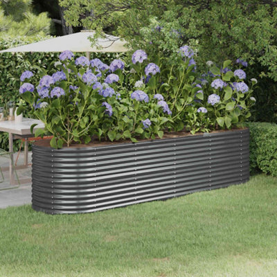 Walplus Garden Raised Bed Galvanised Steel 296X80X68 Cm Anthracite - image 1