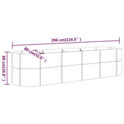 Walplus Garden Raised Bed Galvanised Steel 296X80X68 Cm Anthracite - thumbnail 6