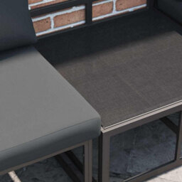 Walplus Garden Sofa Set With Cushion Black Aluminium - thumbnail 6