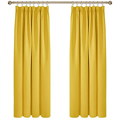 Deconovo Pencil Pleated Curtains Thermal Insulated Curtains Blackout Curtains 46 X 72 Inch Mustard Yellow 1 Pair - image 1