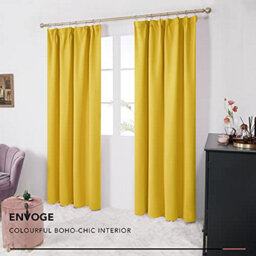 Deconovo Pencil Pleated Curtains Thermal Insulated Curtains Blackout Curtains 46 X 72 Inch Mustard Yellow 1 Pair - thumbnail 3