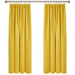 Deconovo Pencil Pleated Curtains Thermal Insulated Curtains Blackout Curtains 46 X 72 Inch Mustard Yellow 1 Pair - thumbnail 1