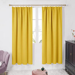 Deconovo Pencil Pleated Curtains Thermal Insulated Curtains Blackout Curtains 46 X 72 Inch Mustard Yellow 1 Pair - thumbnail 2