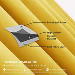 Deconovo Pencil Pleated Curtains Thermal Insulated Curtains Blackout Curtains 46 X 72 Inch Mustard Yellow 1 Pair - thumbnail 5