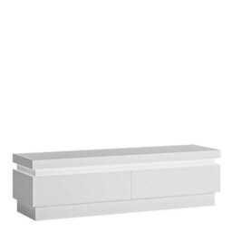 Wyld Haus Hjorring 2-Drawer White Gloss Tv Cabinet With Led Lights - thumbnail 2