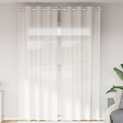 Walplus Voile Curtains With Grommets 2 Pcs White - image 1