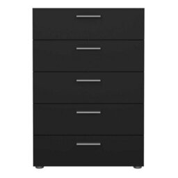Wyld Haus Daejeon Black Wooden Chest 5 Drawers - thumbnail 3