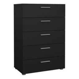 Wyld Haus Daejeon Black Wooden Chest 5 Drawers - thumbnail 2