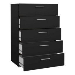 Wyld Haus Daejeon Black Wooden Chest 5 Drawers - thumbnail 5