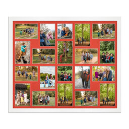 AK Frames 80X70Cm White Modern Multi Photo Frame With Poppy Red Mount - Holds 20 Apertures (18X) 6X4, (2X) 4X4 Photos - thumbnail 1