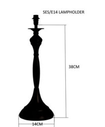 Lighting Supermarket Messini Large Black Elegant Candlestick Table Lamp Base Only - thumbnail 4