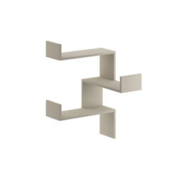 Decortie Luksa Modern Wall Shelf Bookcase Wall Mounted Corner Zigzag Design Sandstone 60Cm - thumbnail 2