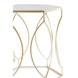 Orsina Sleek Set Of Two Champagne Finish Tables, Metallic Champagne Frame Side Table, Sleek Small Table For Lounge - thumbnail 2