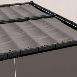 Outsunny 3 X 3(M) Pergola With Retractable Roof And Curtains, Light Grey - thumbnail 9