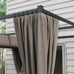 Outsunny 3 X 3(M) Pergola With Retractable Roof And Curtains, Light Grey - thumbnail 8