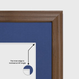 AK Frames 16X8 Walnut Classic Multi Photo Frame With Blue Mount - Holds 3 Apertures (3X) 7X5 Photos - thumbnail 7