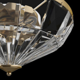 Luminosa Lighting Luminosa Facet Neoclassic Bowl Semi Flush Ceiling Light Gold - thumbnail 4