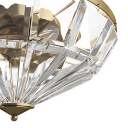 Luminosa Lighting Luminosa Facet Neoclassic Bowl Semi Flush Ceiling Light Gold - thumbnail 3