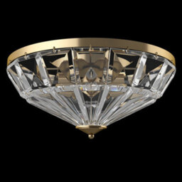 Luminosa Lighting Luminosa Facet Neoclassic Bowl Semi Flush Ceiling Light Gold - thumbnail 2