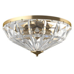 Luminosa Lighting Luminosa Facet Neoclassic Bowl Semi Flush Ceiling Light Gold - thumbnail 1