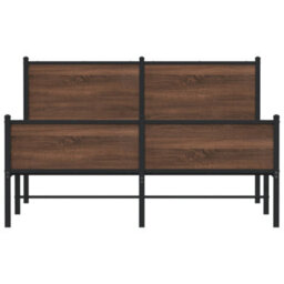 Berkfield Metal Bed Frame Without Mattress Brown Oak 140X190 Cm - thumbnail 5