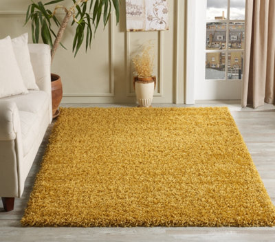 Smart Living Shaggy Soft Thick Area Rug, Living Room Carpet, Kitchen Floor, Bedroom Soft Rugs 80Cm X 150Cm - Ochre - image 1