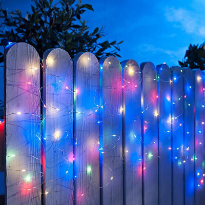 Gardenwize 20 Metre Solar Powered Multi-Coloured 200 Led Lights Christmas Garden Patio Decking - image 1