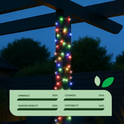 Gardenwize 20 Metre Solar Powered Multi-Coloured 200 Led Lights Christmas Garden Patio Decking - thumbnail 5