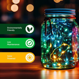 Gardenwize 20 Metre Solar Powered Multi-Coloured 200 Led Lights Christmas Garden Patio Decking - thumbnail 6