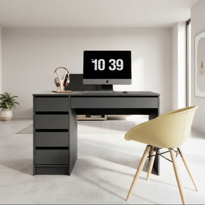 Ada Desk Robust Laminated Board With Abs Edges Anthracite - image 1