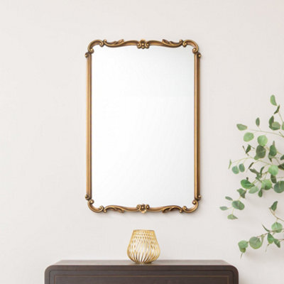 Melody Maison Antique Gold Ornate Framed Wall Decorative Mirror - 90Cm X 60Cm - image 1