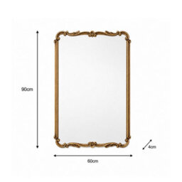 Melody Maison Antique Gold Ornate Framed Wall Decorative Mirror - 90Cm X 60Cm - thumbnail 8