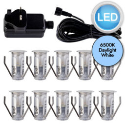 First Choice Lighting Set Of 10 - 15mm Stainless Steel Ip67 Cool White Led Decking Kit - thumbnail 9
