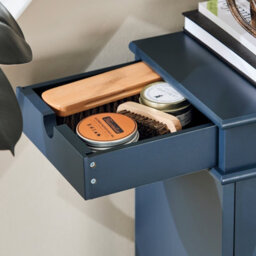 Sobuy Shoe Cabinet With 4 Flip Drawers 40.9X9.4X32.7 Inch Fsr79-B - Dark Blue - thumbnail 6