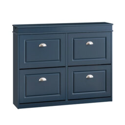 Sobuy Shoe Cabinet With 4 Flip Drawers 40.9X9.4X32.7 Inch Fsr79-B - Dark Blue