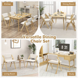 Costway Set Of 2 Dining Chairs Folding Kitchen Chair Modern Side Chair - thumbnail 9