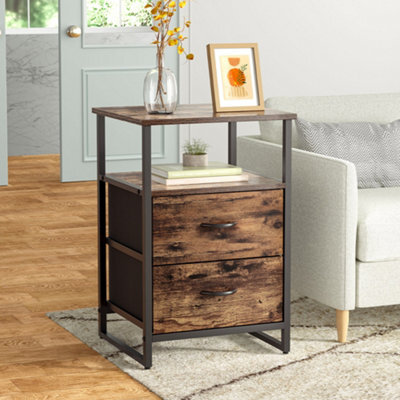 Thehotsale Chest Of Drawer Wooden Storage Cabinet With 2 Drawers And Open Shelve - image 1