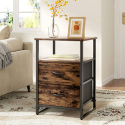 Thehotsale Chest Of Drawer Wooden Storage Cabinet With 2 Drawers And Open Shelve - thumbnail 2