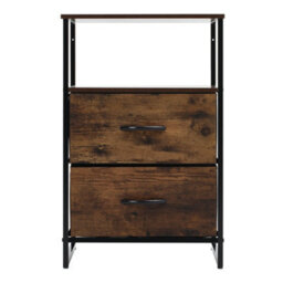 Thehotsale Chest Of Drawer Wooden Storage Cabinet With 2 Drawers And Open Shelve - thumbnail 3