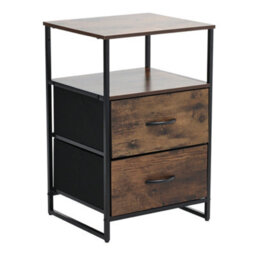 Thehotsale Chest Of Drawer Wooden Storage Cabinet With 2 Drawers And Open Shelve - thumbnail 4