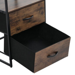 Thehotsale Chest Of Drawer Wooden Storage Cabinet With 2 Drawers And Open Shelve - thumbnail 7