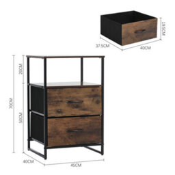 Thehotsale Chest Of Drawer Wooden Storage Cabinet With 2 Drawers And Open Shelve - thumbnail 8