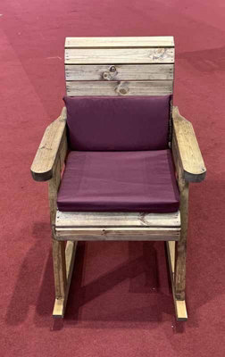 Charles Taylor Trading Chair Rocker With Cushions - W68 X D77 X H102 - Fully Assembled - Burgundy - image 1