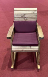 Charles Taylor Trading Chair Rocker With Cushions - W68 X D77 X H102 - Fully Assembled - Burgundy - thumbnail 1