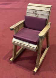 Charles Taylor Trading Chair Rocker With Cushions - W68 X D77 X H102 - Fully Assembled - Burgundy - thumbnail 3
