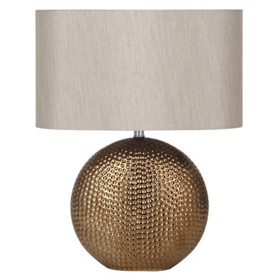 Pacific Lifestyle Bronze Dot Textured Ceramic Table Lamp - image 1