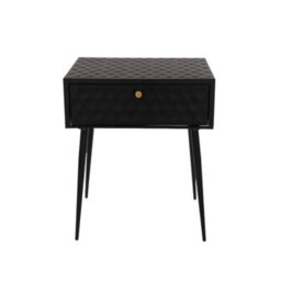 Core Products Options Saturn Metal 1 Drawer Bedside Cabinet - Black With Gold Handle And Tapered Legs 56.2 X 46 X 35.8Cm - thumbnail 4