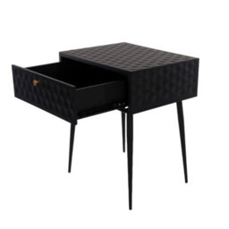 Core Products Options Saturn Metal 1 Drawer Bedside Cabinet - Black With Gold Handle And Tapered Legs 56.2 X 46 X 35.8Cm - thumbnail 5