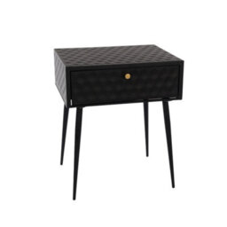 Core Products Options Saturn Metal 1 Drawer Bedside Cabinet - Black With Gold Handle And Tapered Legs 56.2 X 46 X 35.8Cm - thumbnail 6