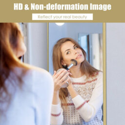Costway Full-Length Over The Door Mirror Hanging/wall-Mounted Dressing Mirror-Gold - thumbnail 8